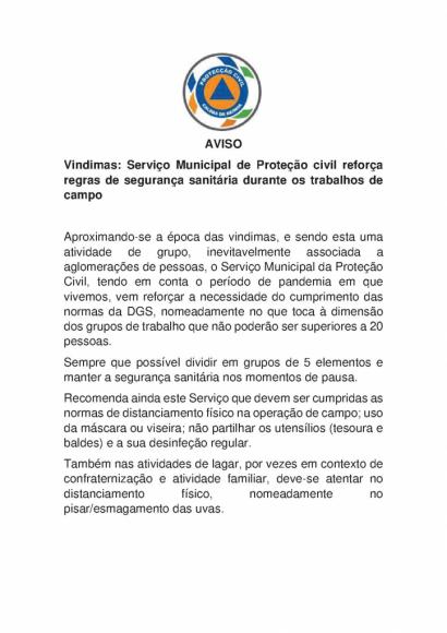 Regras de Segurança nas Vindimas